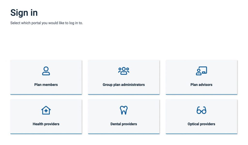 Alberta Blue Cross Insurance Provider Login Page