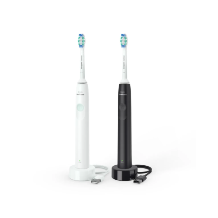 Philips Sonicare electric toothbrushes with charging bases, recommended by Dr. Brent MacDonald Calgary dentist for better oral health.